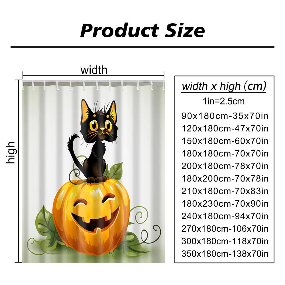 Fall Shower Curtains for Bathroom Autumn Pumpkin Harvest Farmhouse Thanksgiving Halloween Shower Bath With Hooks Bathroom Decor