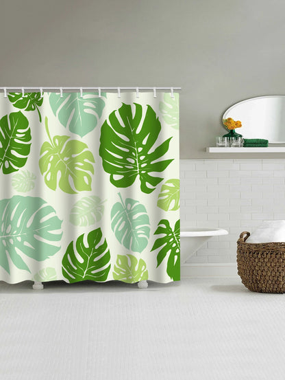 Flower and Plant Hook Shower Curtain Modern Polyester Waterproof Digital Printing Shower Curtain