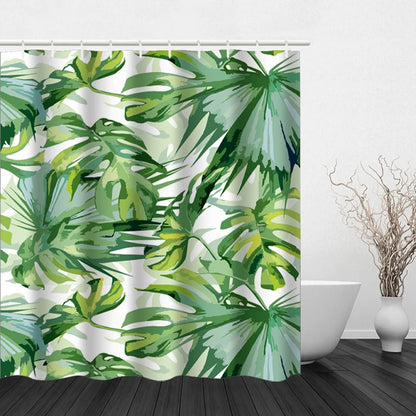 Flower and Plant Hook Shower Curtain Modern Polyester Waterproof Digital Printing Shower Curtain