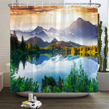 Forest Natural Scenery Shower Curtains 3d Printing Bath Curtains Polyester Washable Fabric With Hooks Home Decorative Screen