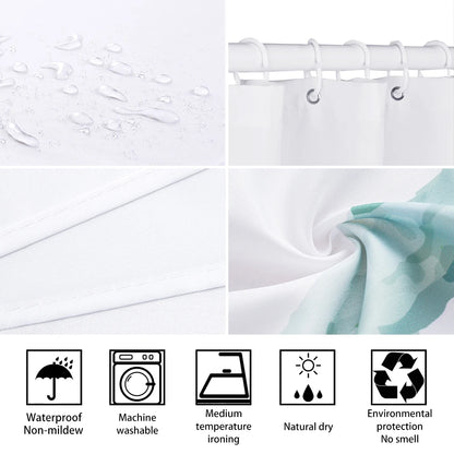 Funny Cat Shower Curtain, Cool Cat Dinosaur Japanese Ocean Wave Decor Fabric Bathroom Curtains, Kids Rustic Wooden Bath Curtain