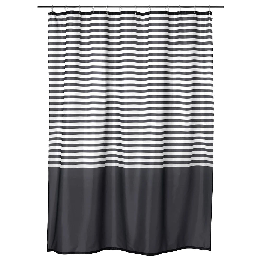 Geometric Shower Curtain Black White Stripes Modern Minimalist Home Decor Bathroom Curtain Bath Accessories Set Polyester Fabric