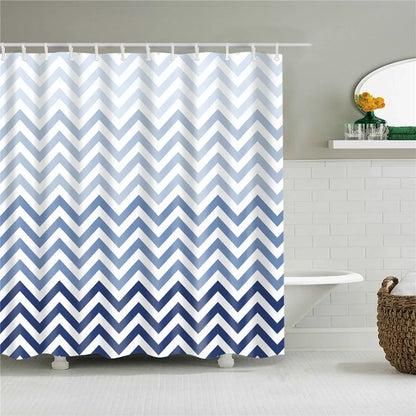 Geometric Shower Curtain Black White Stripes Modern Minimalist Home Decor Bathroom Curtain Bath Accessories Set Polyester Fabric