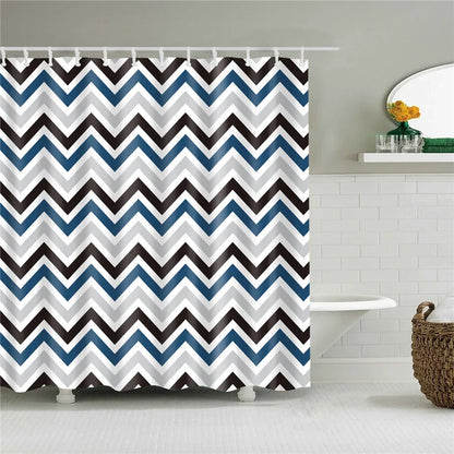 Geometric Shower Curtain Black White Stripes Modern Minimalist Home Decor Bathroom Curtain Bath Accessories Set Polyester Fabric