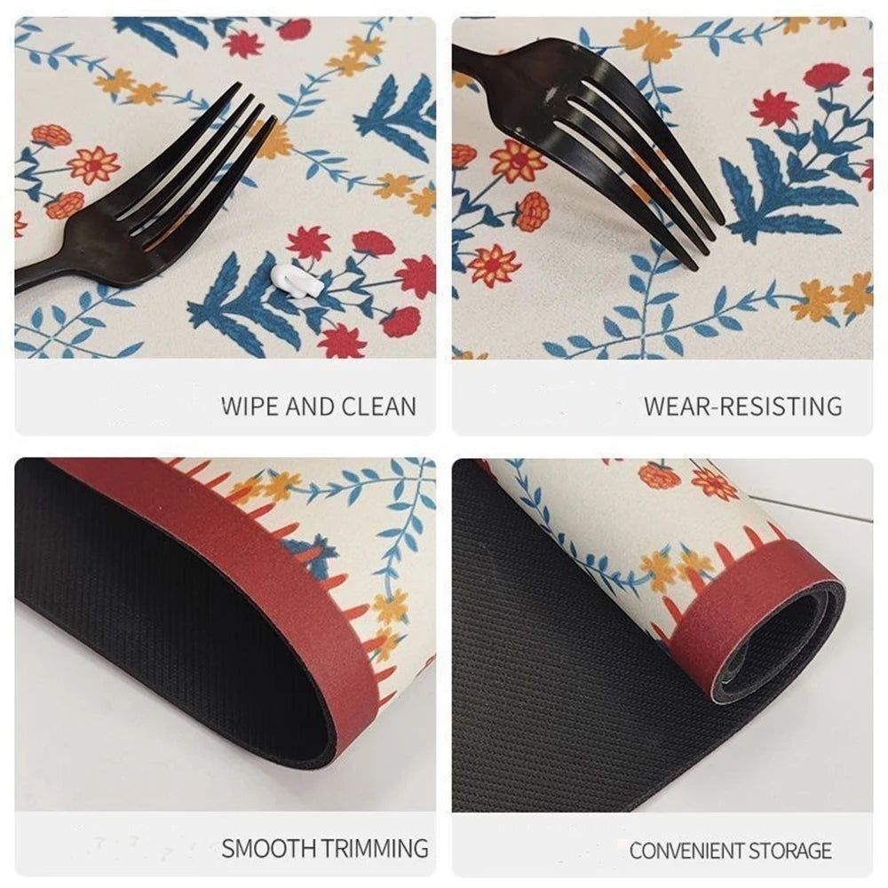 Ginkgo Leaf Dish Drying Mat Kitchen Rubber Quick Dry Drain Pad Bottle Bowl Tableware Placemat Bathroom Super Absorption Rugs