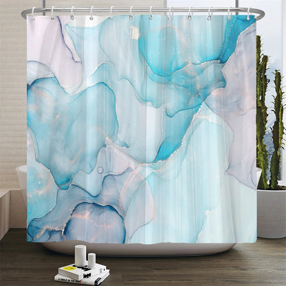 Gradient Marble Ink Texture Shower Curtain Waterproof Abstract Paint Colorful Bath Curtain Home Bathroom Decor Curtain With Hook