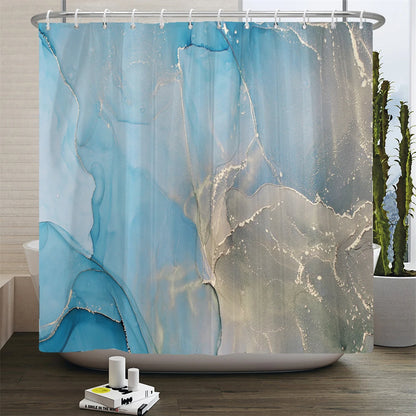 Gradient Marble Ink Texture Shower Curtain Waterproof Abstract Paint Colorful Bath Curtain Home Bathroom Decor Curtain With Hook