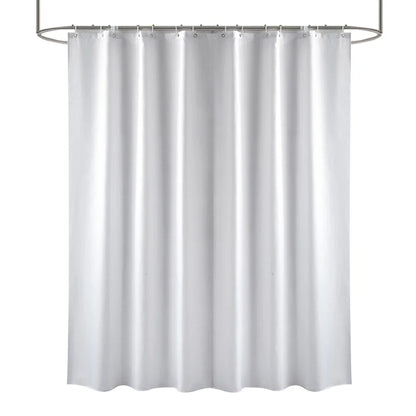 Heavy Duty Solid Shower Curtain Fabric Waterproof Bathroom Curtain Long Stall Size 230CM Black White Grey Brown Blue Color