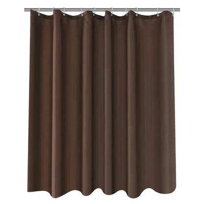 Heavy Duty Solid Shower Curtain Fabric Waterproof Bathroom Curtain Long Stall Size 230CM Black White Grey Brown Blue Color