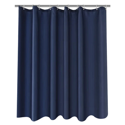 Heavy Duty Solid Shower Curtain Fabric Waterproof Bathroom Curtain Long Stall Size 230CM Black White Grey Brown Blue Color