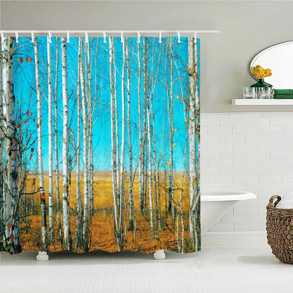 High Quality Natural Landscape Rain Forest Fabric Shower Curtain Waterproof Bath Curtains for Bathroom Decorate with Hooks
