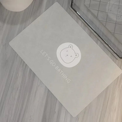 Ins Crowded Bear Bath Mat Bathroom Diatom Soft Floor Rug Bathroom Door Carpet Absorbent Semi-Circular Toilet Non-Slip Foot Mat