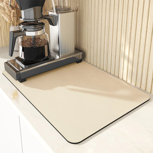 Kitchen Absorbent Draining Mat Coffee Mats Solid Color Tableware Mat Kitchen Dish Drying Pad Dinnerware Placemat Quick Dry Mat