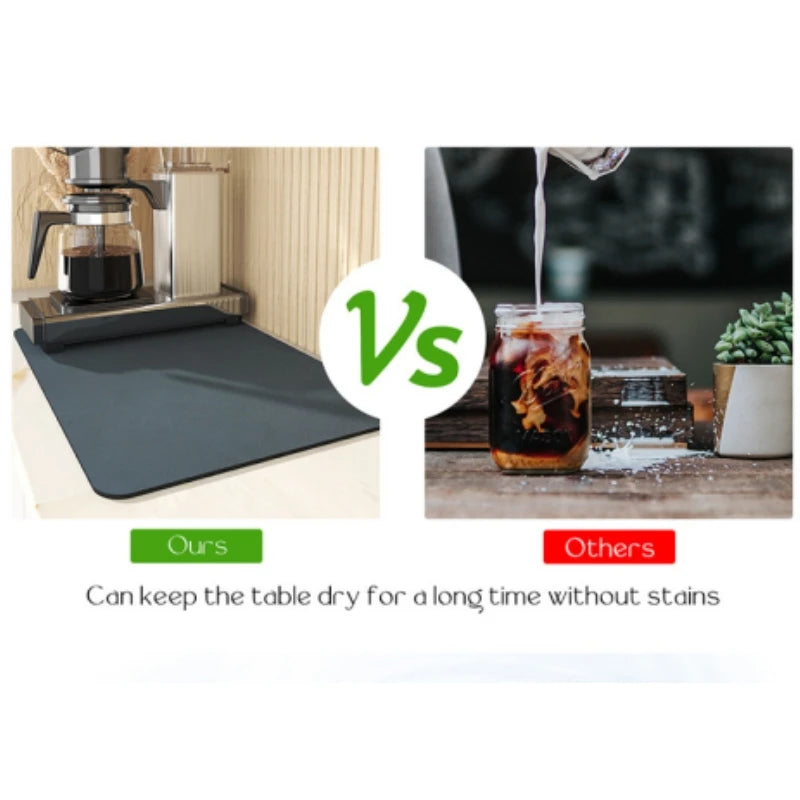 Kitchen Absorbent Draining Mat Coffee Mats Solid Color Tableware Mat Kitchen Dish Drying Pad Dinnerware Placemat Quick Dry Mat