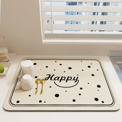 Kitchen Bar Dish Drying Mat Coffee Machine Absorbent Table Placemat Heat Resistant Pad Countertop Water Cup Drain Drying Pad