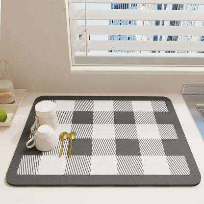 Kitchen Bar Dish Drying Mat Coffee Machine Absorbent Table Placemat Heat Resistant Pad Countertop Water Cup Drain Drying Pad