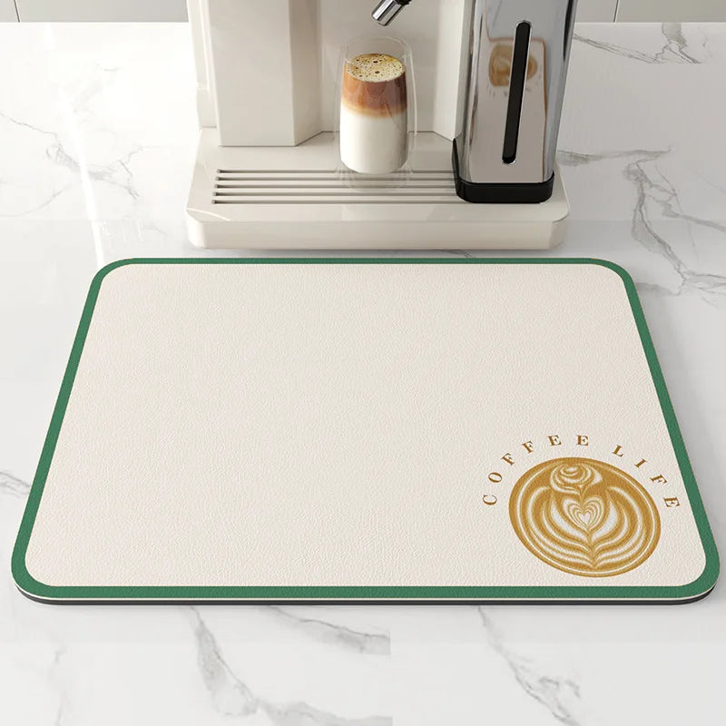 Kitchen Bar Dish Drying Mat Coffee Machine Absorbent Table Placemat Heat Resistant Pad Countertop Water Cup Drain Drying Pad