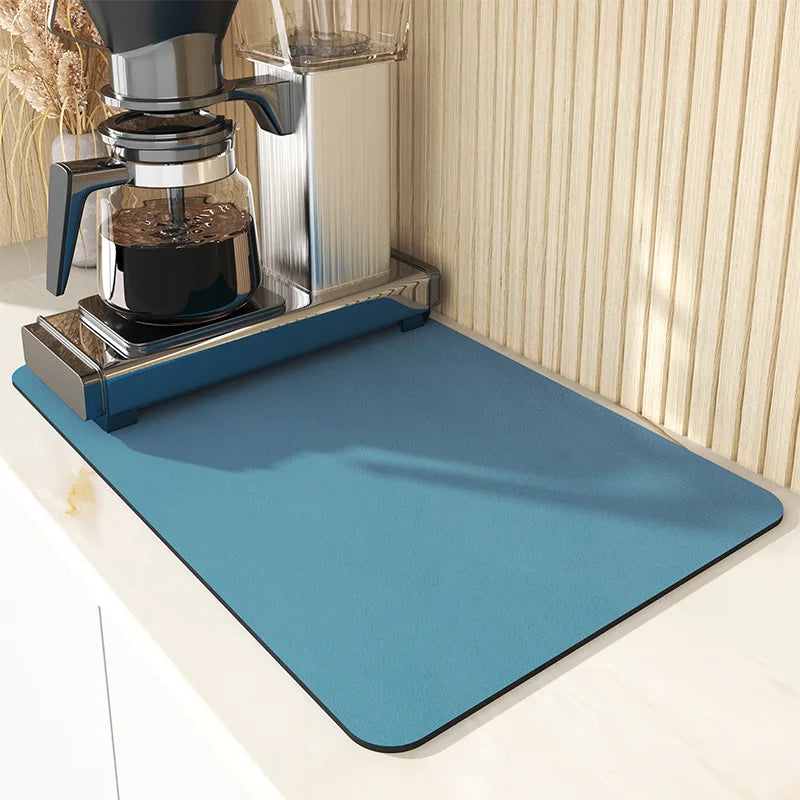 Kitchen Bar Dish Drying Mat Coffee Machine Absorbent Table Placemat Heat Resistant Pad Countertop Water Cup Drain Drying Pad