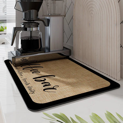 Kitchen Bar Dish Drying Mat Coffee Machine Absorbent Table Placemat Heat Resistant Pad Countertop Water Cup Drain Drying Pad