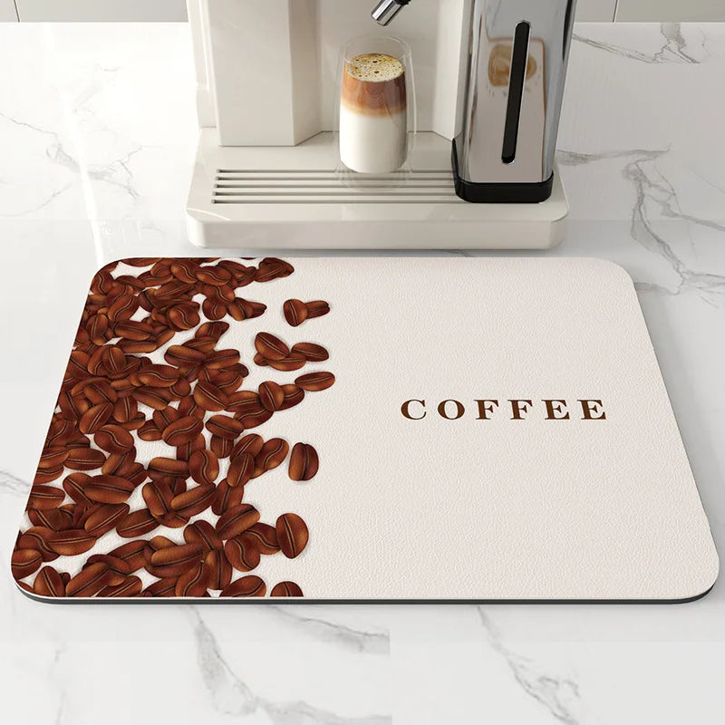 Kitchen Bar Dish Drying Mat Coffee Machine Absorbent Table Placemat Heat Resistant Pad Countertop Water Cup Drain Drying Pad