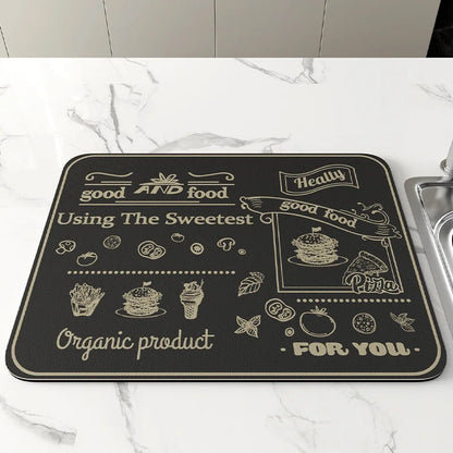 Kitchen Bar Dish Drying Mat Coffee Machine Absorbent Table Placemat Heat Resistant Pad Countertop Water Cup Drain Drying Pad