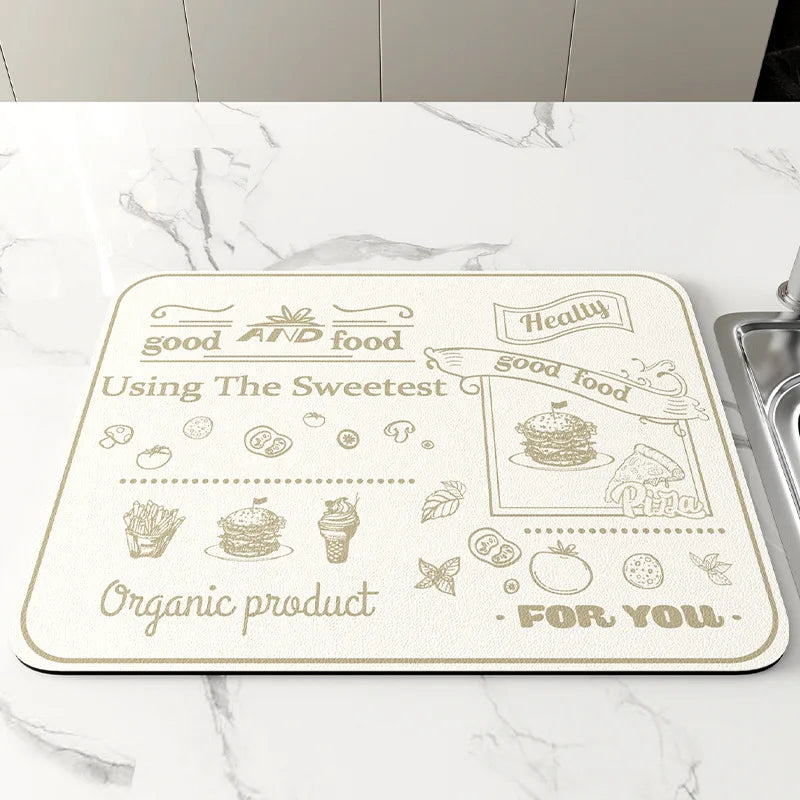 Kitchen Bar Dish Drying Mat Coffee Machine Absorbent Table Placemat Heat Resistant Pad Countertop Water Cup Drain Drying Pad