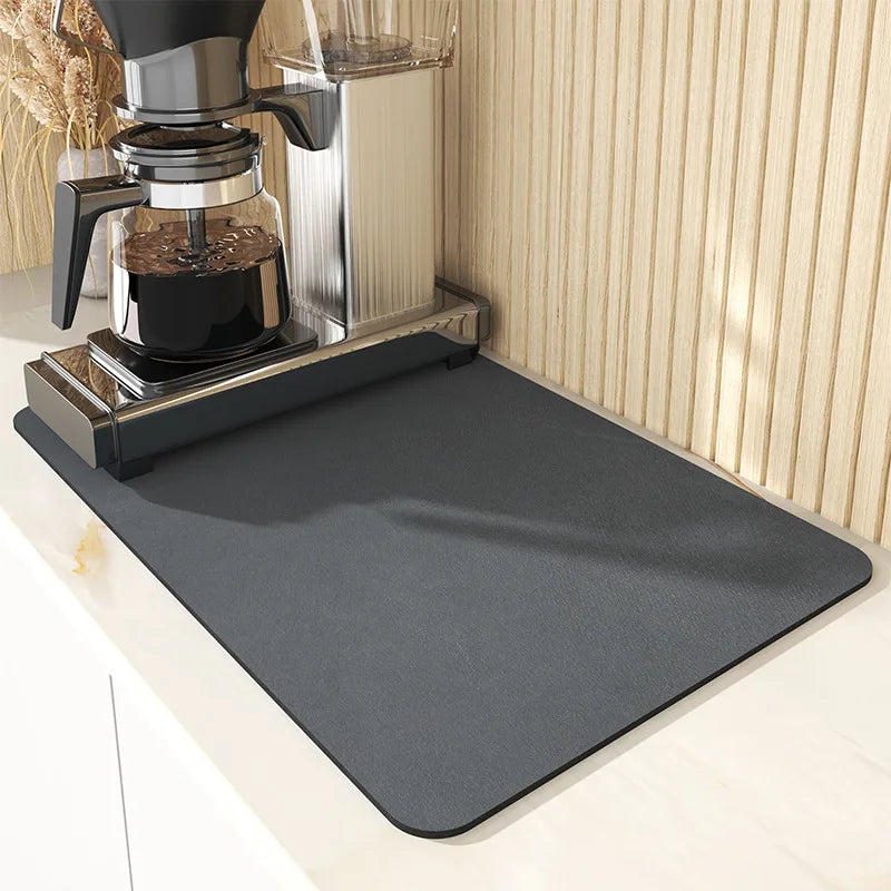 Kitchen Bar Dish Drying Mat Coffee Machine Absorbent Table Placemat Heat Resistant Pad Countertop Water Cup Drain Drying Pad