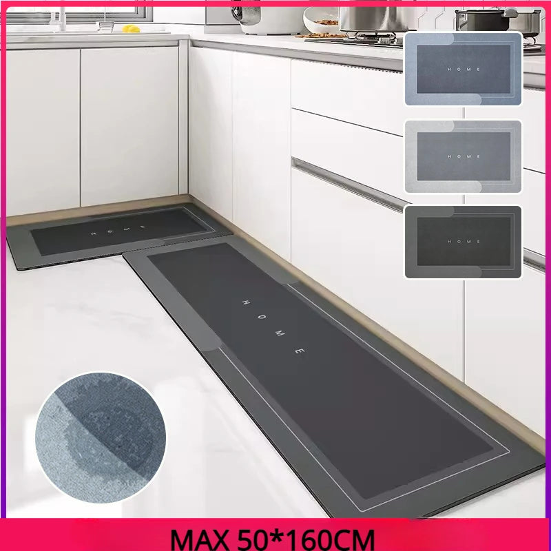Kitchen Floor Mat Bedroom Living Room Long Strip Carpet Hallway Decorative Carpet Bathroom Entrance Door Non-slip Absorbent Mat
