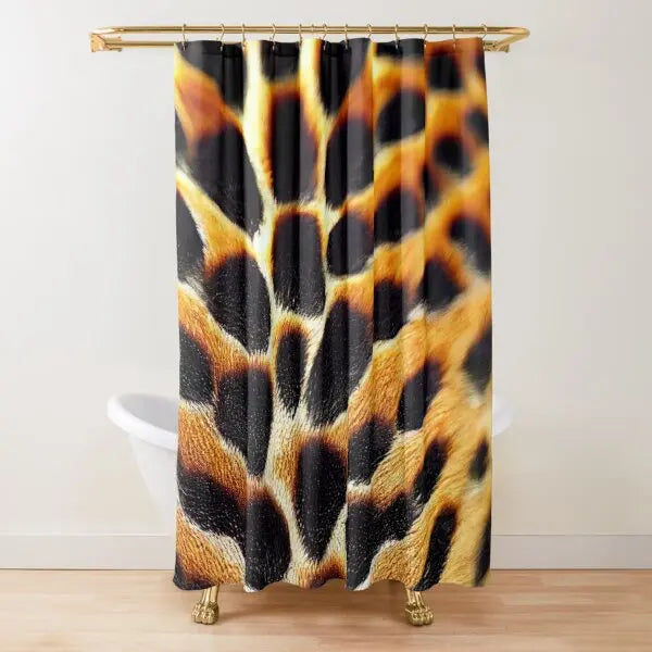 Leopard Print Shower Curtain Brown Bathroom Curtain Wild Safari Animal Powerful Bathroom Set for Men Panthera Bathroom Decor Set