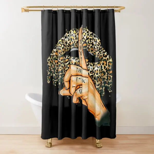 Leopard Print Shower Curtain Brown Bathroom Curtain Wild Safari Animal Powerful Bathroom Set for Men Panthera Bathroom Decor Set