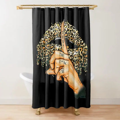 Leopard Print Shower Curtain Brown Bathroom Curtain Wild Safari Animal Powerful Bathroom Set for Men Panthera Bathroom Decor Set