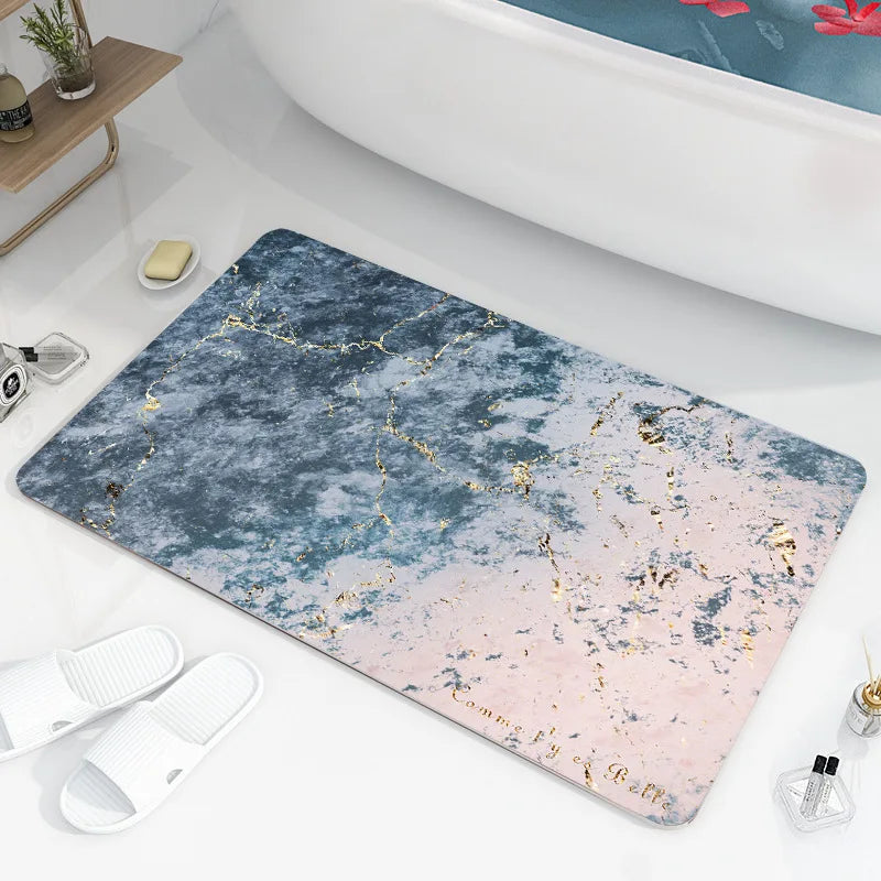 Luxury Bathroom Soft Diatom Mud Absorbent Floor Mat Toilet Toilet Door Quick Dry Carpet Entry Door Mat Non-slip Rugs Home Decor