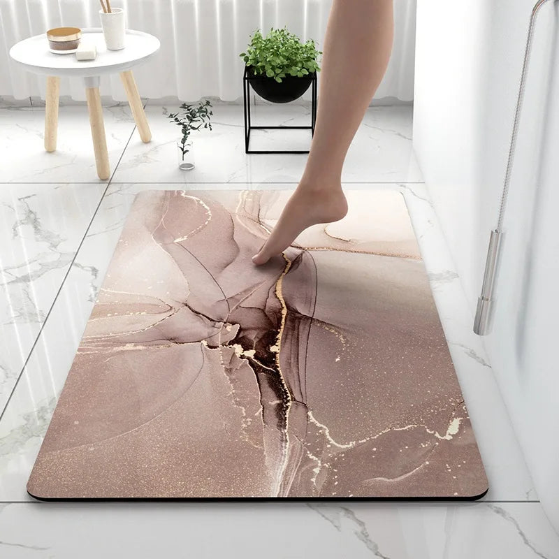 Luxury Bathroom Soft Diatom Mud Absorbent Floor Mat Toilet Toilet Door Quick Dry Carpet Entry Door Mat Non-slip Rugs Home Decor