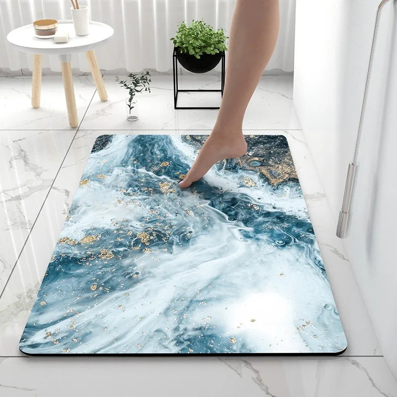 Luxury Bathroom Soft Diatom Mud Absorbent Floor Mat Toilet Toilet Door Quick Dry Carpet Entry Door Mat Non-slip Rugs Home Decor