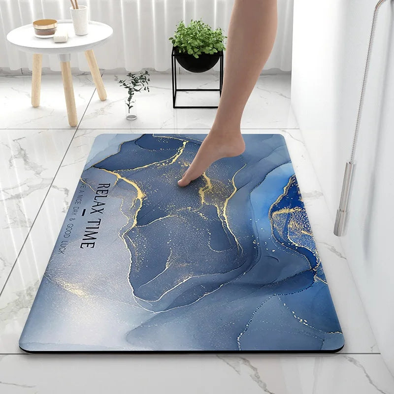 Luxury Bathroom Soft Diatom Mud Absorbent Floor Mat Toilet Toilet Door Quick Dry Carpet Entry Door Mat Non-slip Rugs Home Decor