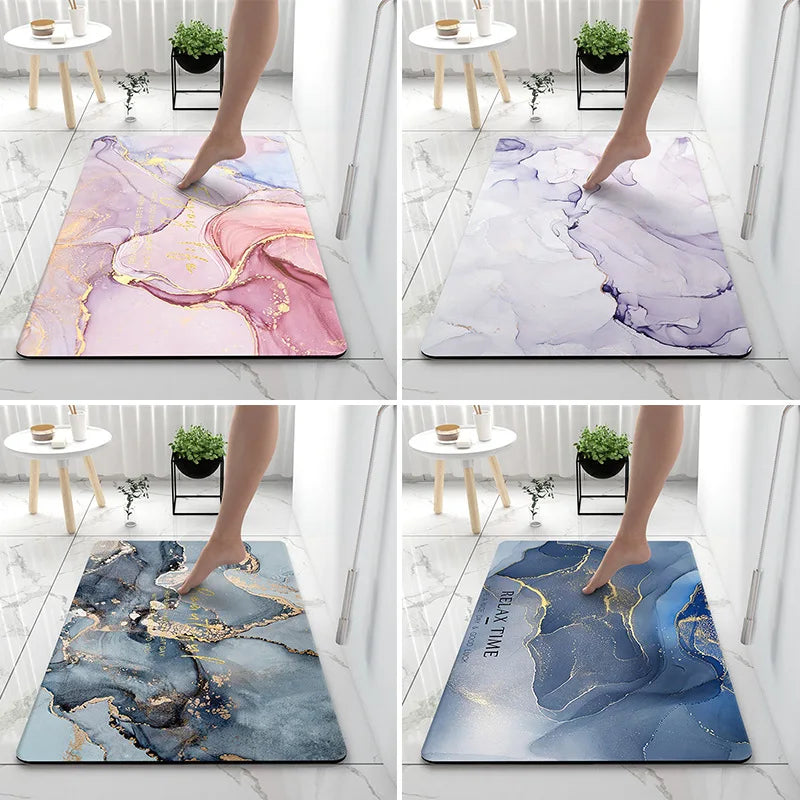 Luxury Bathroom Soft Diatom Mud Absorbent Floor Mat Toilet Toilet Door Quick Dry Carpet Entry Door Mat Non-slip Rugs Home Decor