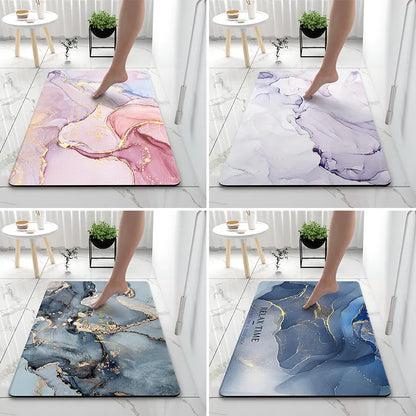 Luxury Bathroom Soft Diatom Mud Absorbent Floor Mat Toilet Toilet Door Quick Dry Carpet Entry Door Mat Non-slip Rugs Home Decor