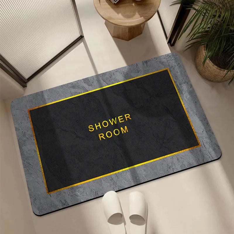 Luxury Bathroom Soft Diatom Mud Absorbent Floor Mat Toilet Toilet Door Quick Dry Carpet Entry Door Mat Non-slip Rugs Home Decor