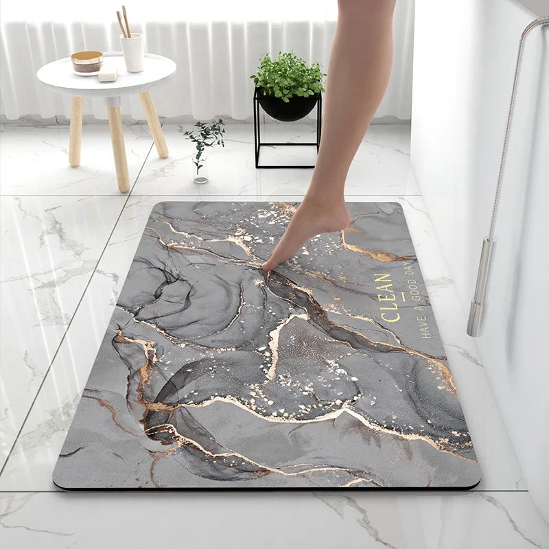 Luxury Bathroom Soft Diatom Mud Absorbent Floor Mat Toilet Toilet Door Quick Dry Carpet Entry Door Mat Non-slip Rugs Home Decor