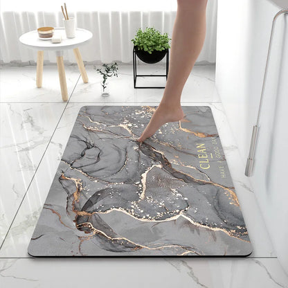 Luxury Bathroom Soft Diatom Mud Absorbent Floor Mat Toilet Toilet Door Quick Dry Carpet Entry Door Mat Non-slip Rugs Home Decor