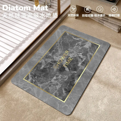 Luxury Bathroom Soft Diatom Mud Absorbent Floor Mat Toilet Toilet Door Quick Dry Carpet Entry Door Mat Non-slip Rugs Home Decor