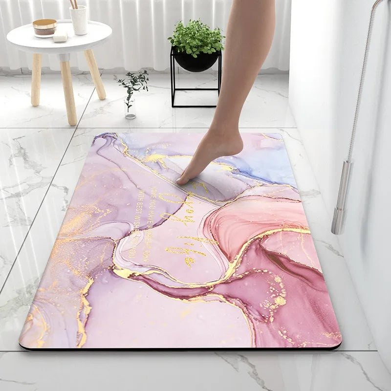 Luxury Bathroom Soft Diatom Mud Absorbent Floor Mat Toilet Toilet Door Quick Dry Carpet Entry Door Mat Non-slip Rugs Home Decor