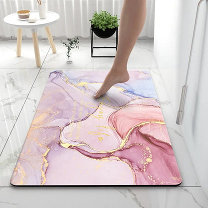 Luxury Bathroom Soft Diatom Mud Absorbent Floor Mat Toilet Toilet Door Quick Dry Carpet Entry Door Mat Non-slip Rugs Home Decor