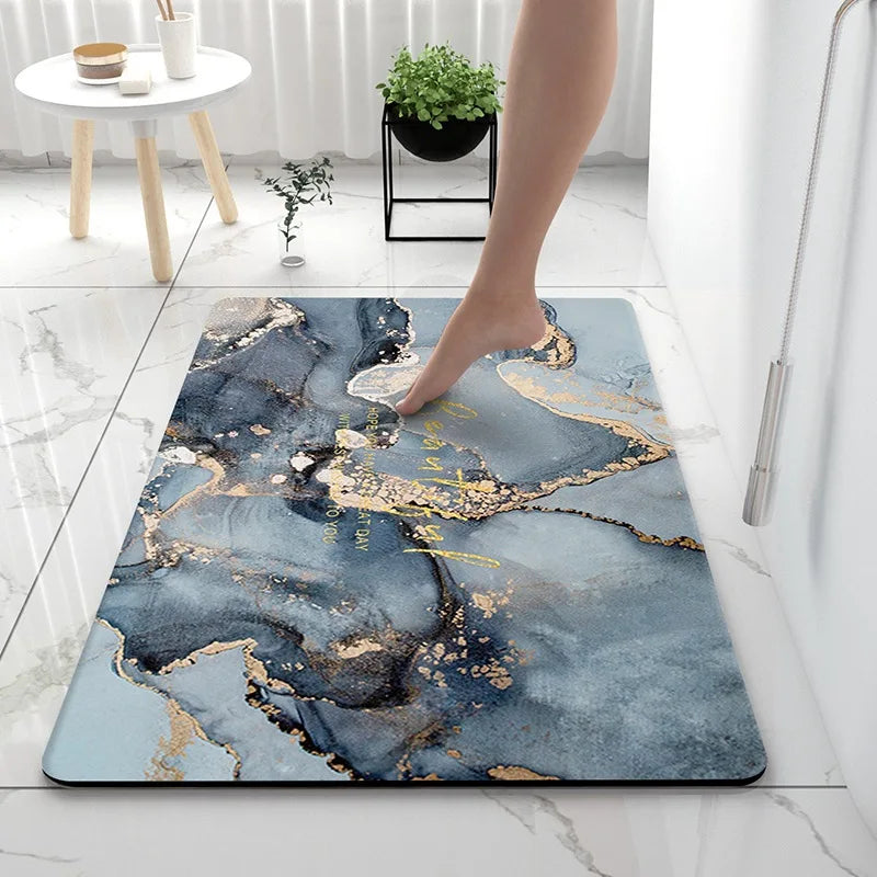 Luxury Bathroom Soft Diatom Mud Absorbent Floor Mat Toilet Toilet Door Quick Dry Carpet Entry Door Mat Non-slip Rugs Home Decor