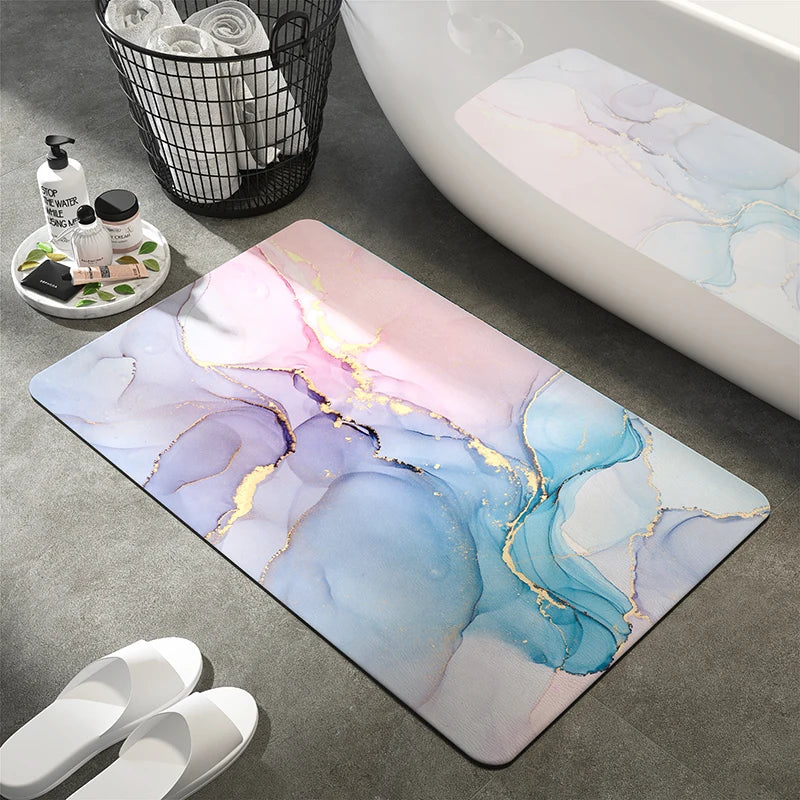 Luxury Diatom Mud Bath Mat Super Absorbent Bathroom Carpet Waterproof Toilet Foot Mats Non-slip Shower Rug Pad Entrance Doormat
