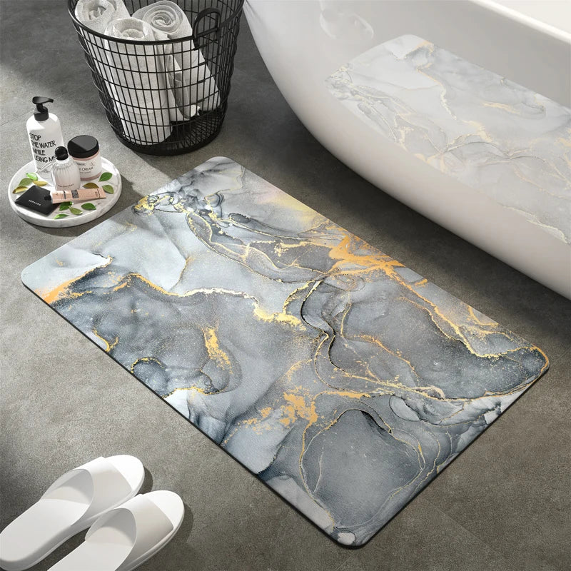 Luxury Diatom Mud Bath Mat Super Absorbent Bathroom Carpet Waterproof Toilet Foot Mats Non-slip Shower Rug Pad Entrance Doormat