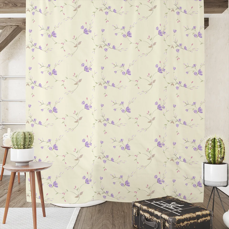 Luxury Flower Shower Curtain And Mat Set Aestheticism Garden Floral Shower Curtains For Bathroom Bath Rugs Waterproof Free Shipp