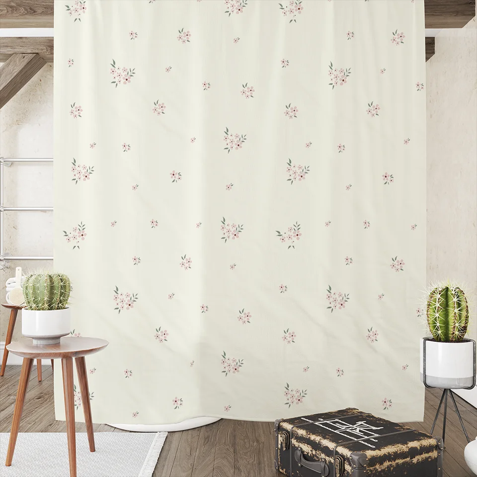 Luxury Flower Shower Curtain And Mat Set Aestheticism Garden Floral Shower Curtains For Bathroom Bath Rugs Waterproof Free Shipp