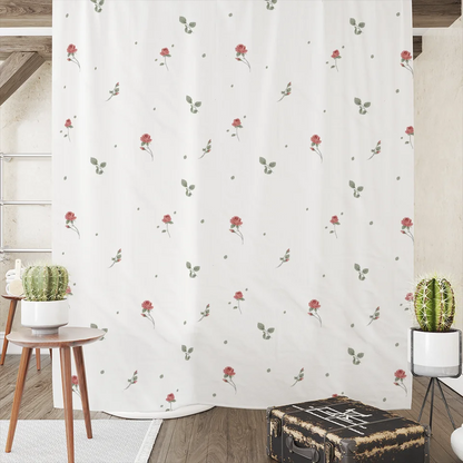 Luxury Flower Shower Curtain And Mat Set Aestheticism Garden Floral Shower Curtains For Bathroom Bath Rugs Waterproof Free Shipp