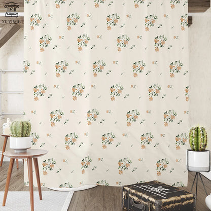 Luxury Flower Shower Curtain And Mat Set Aestheticism Garden Floral Shower Curtains For Bathroom Bath Rugs Waterproof Free Shipp